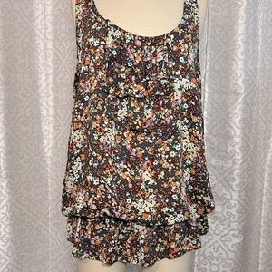 A.N.A. Multicolored ruffle sleeveless top T2